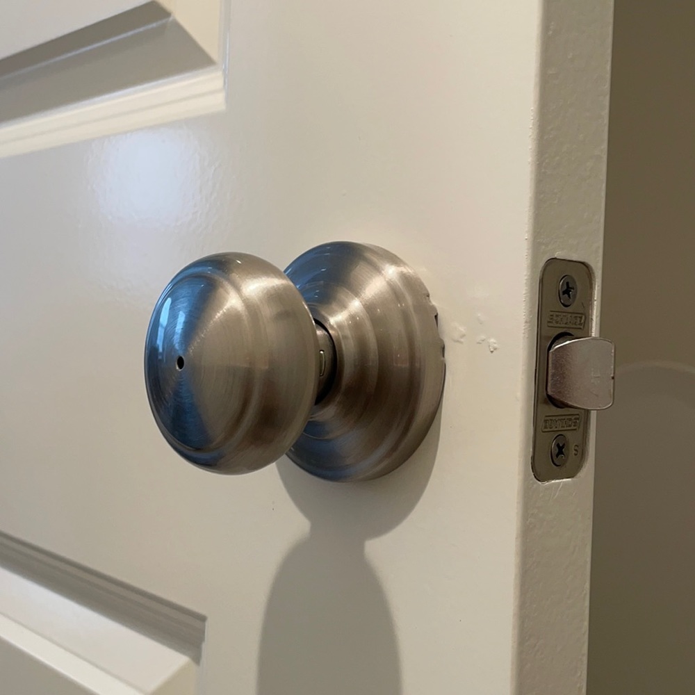 The Schlage Plymouth Satin Nickel Bed & Bath Knob